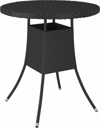 vidaXL Mesa De Jard&iacute;n 70x70x73 Cm Mimbre Pe Negro