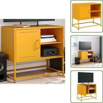vidaXL TV in acciaio giallo senape - vidaXL Mobile TV Giallo Senape 68x39x60,5 cm in Acciaio
