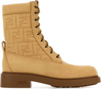 Fendi Beige Logo Boots