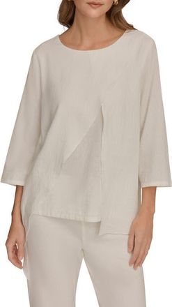DKNY Overlap Wrap Front Top in Cream at Nordstrom, Size X-Small