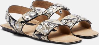 Khaite Sandali Boden in pelle stampata