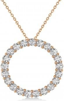 Allurez Moissanite Circle of Life Pendant Necklace 14k Rose Gold (2.10ct)