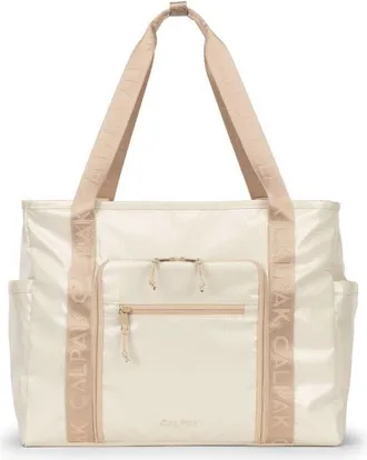 Calpak Terra 35L Water Resistant Zip Tote in White Sands at Nordstrom