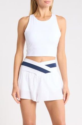 Yogalicious Lux LeBlanc High Neck Crop Tank in White at Nordstrom Rack, Size X-Large