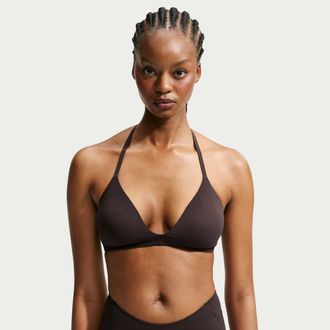 Nike Womens SKIMS Studio Stretch Triangle Sports Bra in Brown | IR8676-231