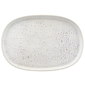 Medard De Noblat Plato oval para steak o hamburguesa (lote de 4) gres beige texturizad