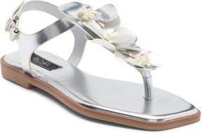Rachel Roy Daisy Floral T-Strap Sandal in Silver at Nordstrom Rack, Size 6