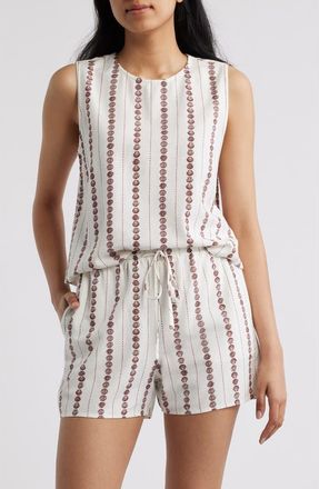 Cloth & Stone Sleeveless Keyhole Top in Seashell Stripe at Nordstrom, Size X-Large