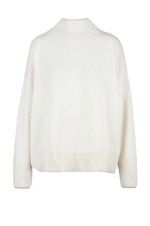 Eleventy Womens Cashmere Mock Neck Pullover - White