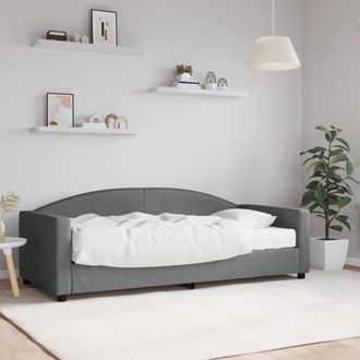 vidaXL Sof&aacute; Cama Con Colch&oacute;n Tela Gris Oscuro 90x190 Cm Vidaxl