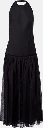 R&oacute;he R&oacute;he Abito lungo in misto lana pliss&eacute;