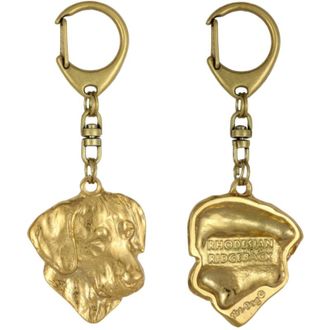 OEM Rhodesian Ridgeback, Perro Le&oacute;n Africano: Llavero De Perro Chapado En Oro, Decoraci&oacute;n De Bolsos, Accesorio De Lujo De Art-dog