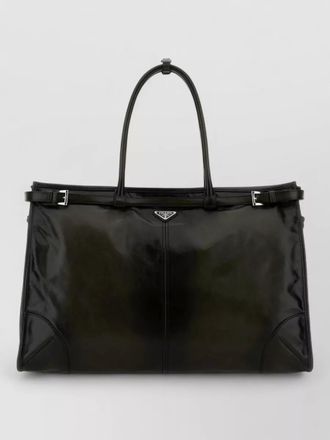 Prada bonnie leather shopping shoulder bag