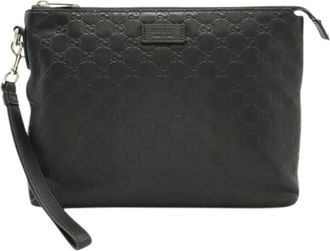 Gucci Pre-owned Clutches, male, Black, Size: ONE SIZE Pre-owned Leather Clutch Bag