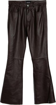 Simonetta Ravizza Leather Broeken - Dames - Wijde Broeken - Bruin - M - Broeken