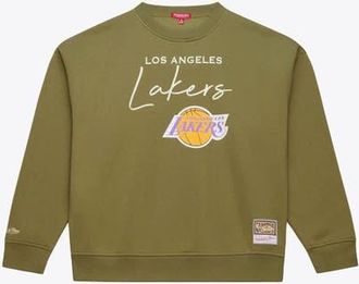Mitchell & Ness Womens Mitchell & Ness Olive Los Angeles Lakers Lightweight Script Sweatshirt at Nordstrom, Size X-Large