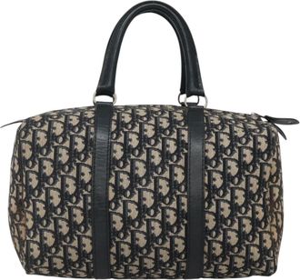 Dior Bowling Navy Canvas Handbag (Pre-Owned)