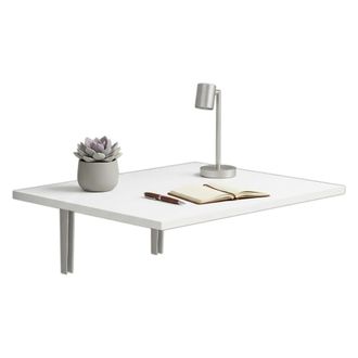 Dmora Mesa Plegable Lessolo, Un Lugar, Forma Rectangular, Soporta 20 Kg, 60x50x2h Cm, Blanco