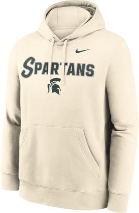 Nike Michigan State Primetime Club Nike Mens College Pullover Hoodie in Brown | NKDK15AMST-TTC