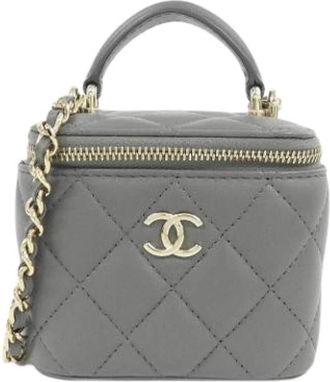 Chanel Pre-owned Vintage Mini Handbag - Dames - Vintage Mini Tas - Grijs - ONE Size - Leer - Vintage