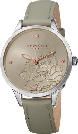 Akribos XXIV Quartz Diamond Grey Dial Ladies Watch AK1047GY