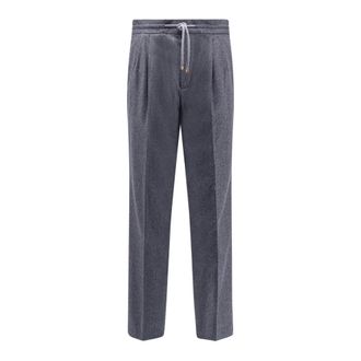 Brunello Cucinelli Brunello Cucinelli, Straight Trousers, male, Gray, Size: 2XL Grey Wool Trousers Zip Closure