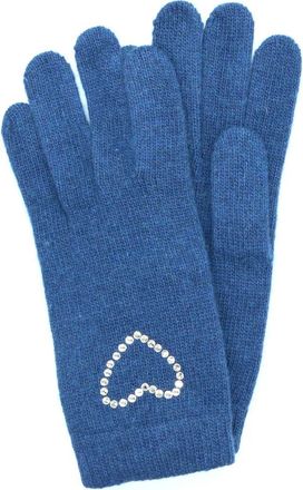 Portolano Crystal Embellished Heart Gloves in Heather Denim at Nordstrom Rack
