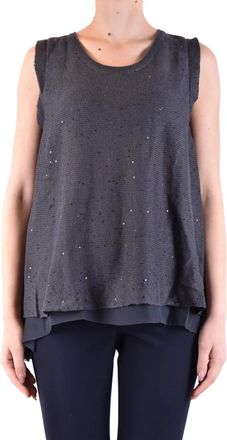 Brunello Cucinelli Mouwloze Casual Top - Dames - Tops zonder mouwen - Blauw - L - Tops