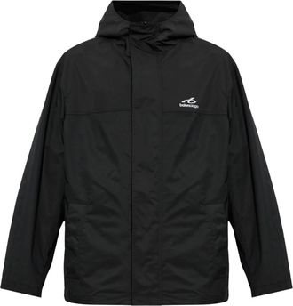 Balenciaga Jas met opgedrukt logo - Heren - Zomerjassen - Zwart - 2XL - Jassen