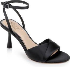 Badgley Mischka Kaia Ankle Strap Sandal in Blacksatin at Nordstrom Rack, Size 7.5