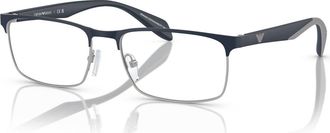 Emporio Armani 56mm Rectangle optical glasses in Silver at Nordstrom
