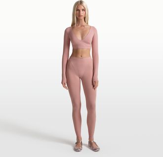 Nike Womens SKIMS Weightless Layers High-Waisted V-Panel Leggings in Pink | PTLEG8361W-HIM