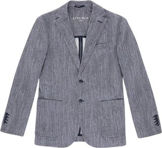Circolo 1901 Diagonale Canvas Blazer - Heren - Blazers - Blauw - XL - Katoen - Jassen