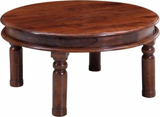 Massivmoebel24 tavolino da salotto in legno di Acacia 90x90x45 nougat laccato OXFORD 330