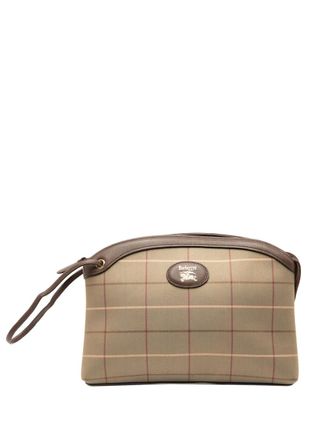 Burberry 20th Century Vintage Check Canvas Wristlet clutch bag - Brown