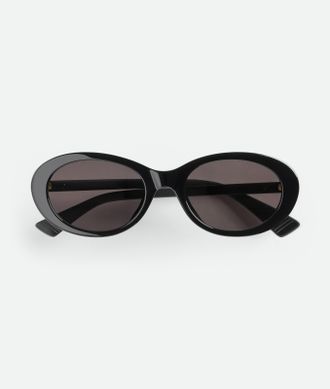 Bottega Veneta Classic Oval Sunglasses - Black - Unisex - 100% Recycled Acetate