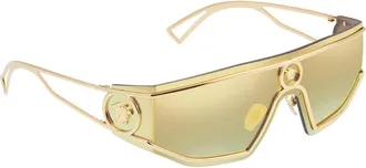 Versace Brown Mirror Gold Shield Mens Sunglasses VE2226 10027P 145
