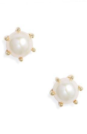 Kendra Scott Ashton Cultured Pearl Stud Earrings in Gold White Pearl at Nordstrom