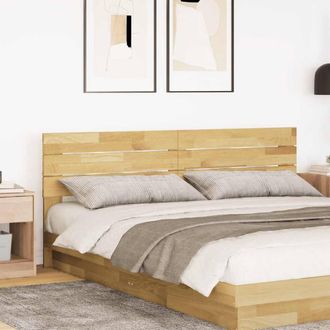 Berkfield Home Headboard 180 cm Solid Wood Oak in Brown