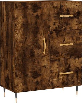 vidaXL Vidaxl - Aparador de madera de ingeniería roble ahumado 69,5x34x90 cm