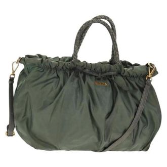 Prada Pre-owned Handbags, female, Green, Size: ONE SIZE Pre-owned Vintage Nylon Handbag