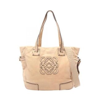 Loewe Pre-owned Anagram Leren 2Way Shopper - Dames - Vintage Schoudertas - Beige - ONE Size - Leer - Vintage