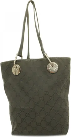 Gucci Black Canvas Tote Bag (Pre-Owned)