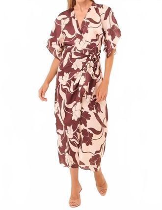 Misa Hadassa Midi Dress In Chocolate Flora Mix