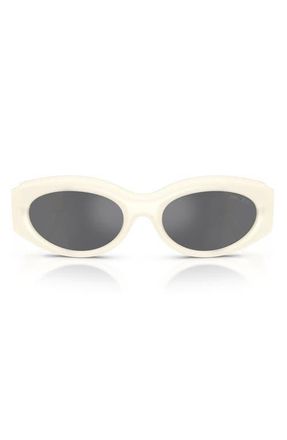Jimmy Choo London 54mm Oval Sunglasses in Opaline Latte /Grey /Silver at Nordstrom