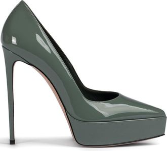 Le Silla 140mm Uma pumps - women - Patent Leather/Goat Skin/Leather - 36.5 - Green