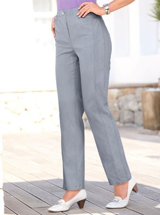 Casual Looks Schlupfjeans CASUAL LOOKS, Damen, Gr. 38, Normalgr&ouml;ssen, grau, 96% Baumwolle, 4% Elasthan, unifarben, lang, Jeans Schlupfjeans