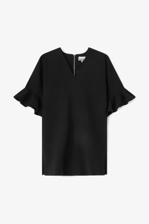 Ganni Black Mini Ruffle Dress - Size 10/12