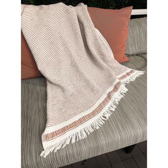 Anaya with Love Waffle Striped Turkish Cotton Bath Towel in Copper Red at Nordstrom