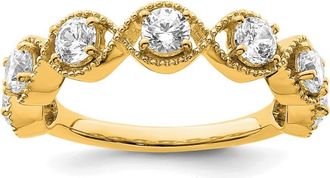 Diamond2Deal 14k Gold Lab Grown Diamond Wedding Band Ring 1Ct Clarity- VS Color- G-H